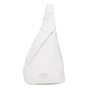 Prada Unisex Re-Nylon and Leather Backpack-White