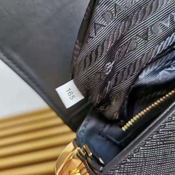 Prada Women Saffiano Leather Prada Emblème Bag-black (9)