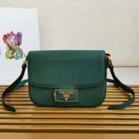 Prada Women Saffiano Leather Prada Emblème Bag-green (1)
