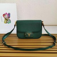 Prada Women Saffiano Leather Prada Emblème Bag-green (1)