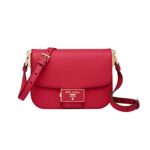 Prada Damen Saffiano Leder Prada Embleme Tasche-Rot