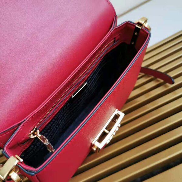 Prada Women Saffiano Leather Prada Emblème Bag-red (6)
