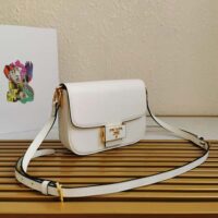 Prada Women Saffiano Leather Prada Emblème Bag-white (1)