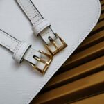 Prada Women Saffiano Leather Prada Embleme Bag-White - Bild 8