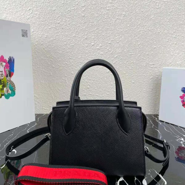 Prada Women Saffiano Leather Prada Monochrome Bag-black (3)