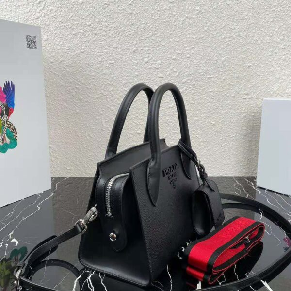 Prada Women Saffiano Leather Prada Monochrome Bag-black (4)