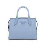Prada Dam Saffiano Läder Prada Monokrom Väska-Blå