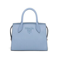 Prada Women Saffiano Leather Prada Monochrome Bag-Blue