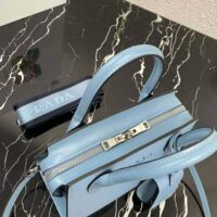 Prada Women Saffiano Leather Prada Monochrome Bag-blue (1)