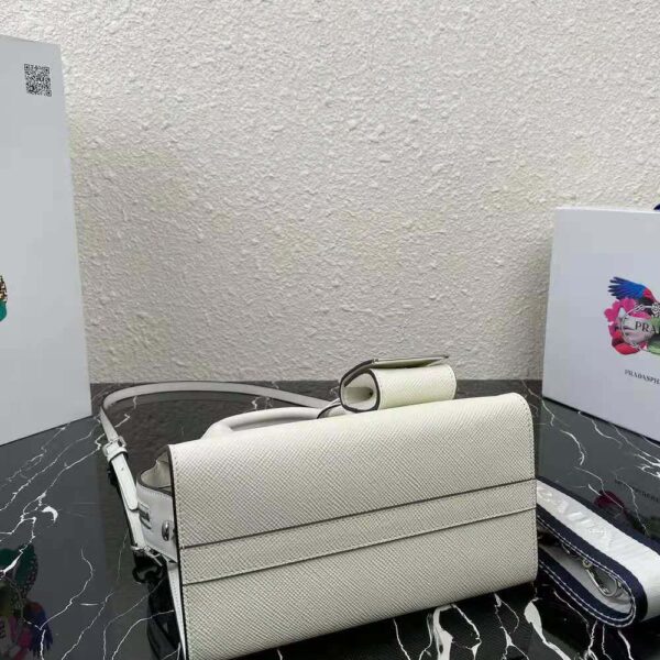 Prada Women Saffiano Leather Prada Monochrome Bag-white (5)