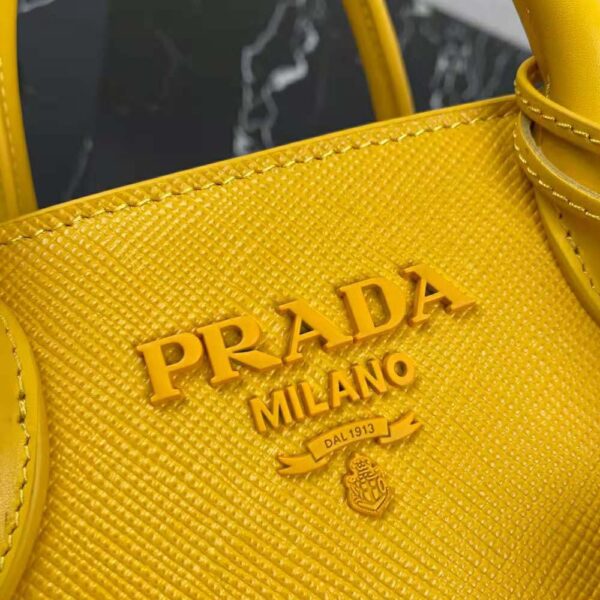 Prada Women Saffiano Leather Prada Monochrome Bag-yellow (10)