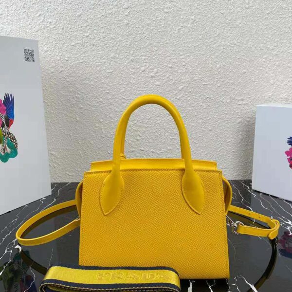Prada Women Saffiano Leather Prada Monochrome Bag-yellow (3)