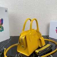 Prada Women Saffiano Leather Prada Monochrome Bag-yellow (1)