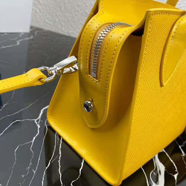 Prada Women Saffiano Leather Prada Monochrome Bag-yellow (8)