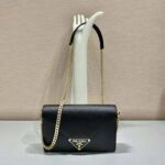 Prada Women Saffiano Leather Shoulder Bag-Black – Image 2