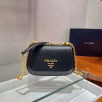 Prada Women Saffiano Leather Shoulder Bag-Black (1)