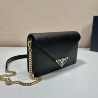 Prada Women Saffiano Leather Shoulder Bag-Black (1)