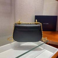 Prada Women Saffiano Leather Shoulder Bag-Black (1)