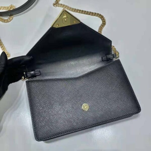 Prada Women Saffiano Leather Shoulder Bag-Black (6)