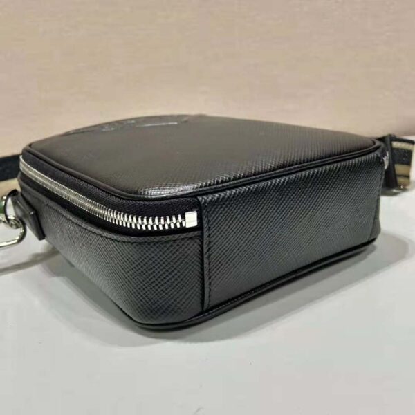 Prada Women Saffiano Leather Shoulder Bag-Black (6)