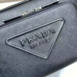 Prada Women Saffiano Leather Shoulder Bag With Iconic Prada Material-Black – Image 8