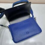 Prada Women Saffiano Leather Shoulder Bag with Sleek-Navy - immagine 6