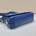 Prada Women Saffiano Leather Shoulder Bag with Sleek-Navy - immagine 5