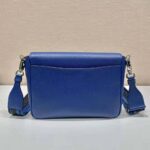 Prada Women Saffiano Leather Shoulder Bag with Sleek-Navy - immagine 3