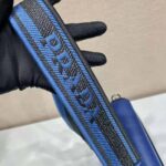 Prada Women Saffiano Leather Shoulder Bag with Sleek-Navy - immagine 8