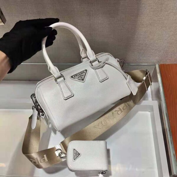 Prada Women Saffiano Leather Top-handle Bag-white (3)