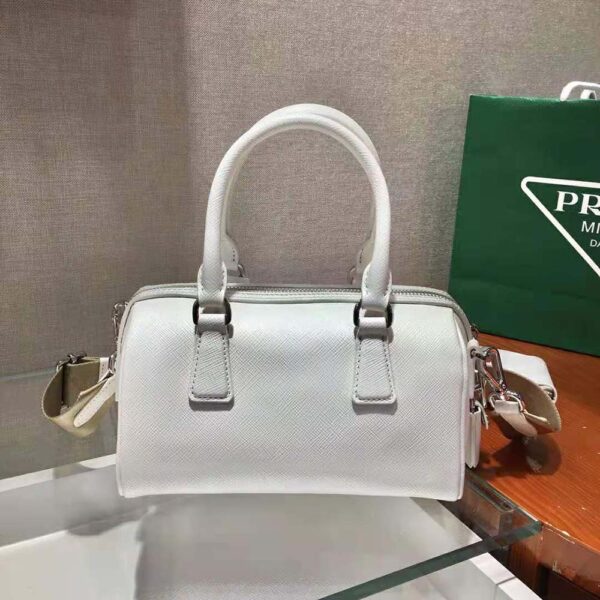Prada Women Saffiano Leather Top-handle Bag-white (5)