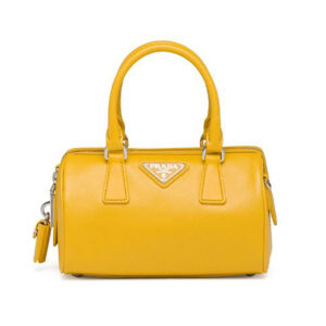 Prada Women Saffiano Leather Top-handle Bag-Yellow