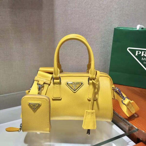 Prada Women Saffiano Leather Top-handle Bag-yellow (2)