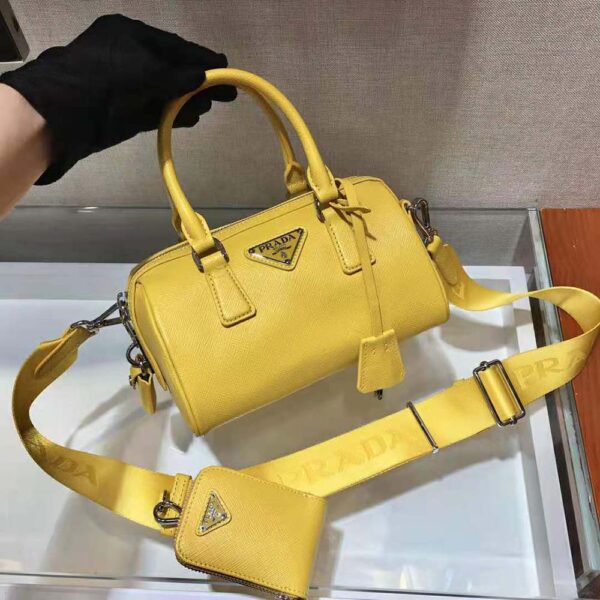 Prada Women Saffiano Leather Top-handle Bag-yellow (3)