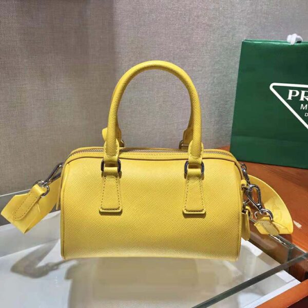 Prada Women Saffiano Leather Top-handle Bag-yellow (5)