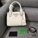 Prada Women Saffiano Leather Prada Kristen Handbag-White – Image 2