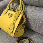 Prada Women Saffiano Leather Prada Kristen Handbag-Yellow – Image 4