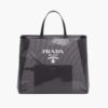 Prada Women Sequined Mesh Tote Bag-Black
