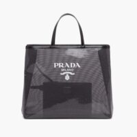 Prada Women Sequined Mesh Tote Bag-Black (1)