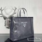 Prada Women Sequined Mesh Tote Bag-Black - Bild 4