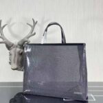 Prada Women Sequined Mesh Tote Bag-Black - Bild 3