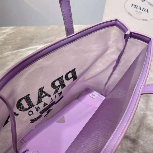 Prada Women Sequined Mesh Tote Bag-Purple (10)