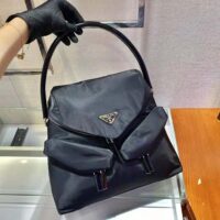 Prada Women Signaux Nylon and Leather Hobo Bag-black (1)