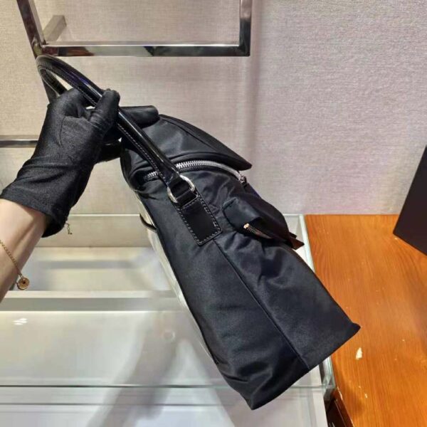 Prada Women Signaux Nylon and Leather Hobo Bag-black (5)