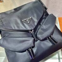 Prada Women Signaux Nylon and Leather Hobo Bag-black (1)