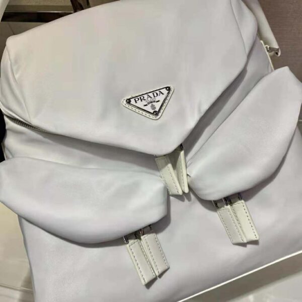 Prada Women Signaux Nylon and Leather Hobo Bag-white (5)