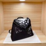 Prada Women Signaux Printed Nylon Backpack-Black – Bild 3