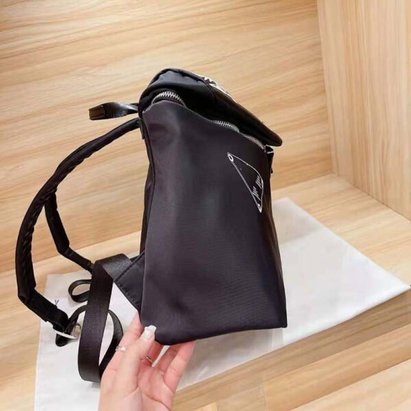 Prada Women Signaux Printed Nylon Backpack-black (5)