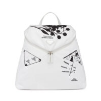 Prada Women Signaux Printed Nylon Backpack-white (1)