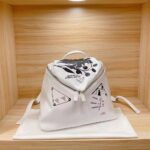 Prada Women Signaux Printed Nylon Backpack-White - Image 3